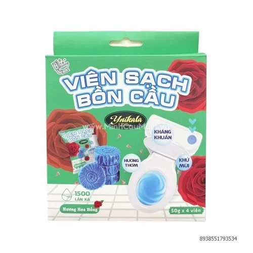 Viên Sạch Bồn Cầu Ynikala Hương Hoa Hồng 4 Viên * 50G Viên Sạch Bồn Cầu Ynikala Hương Hoa Hồng 4 Viên * 50G