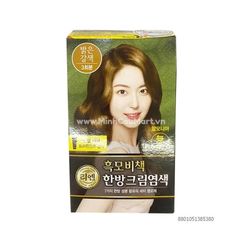 Kem Nhuộm Phủ Bạc Hàn Quốc Reen Heukmobichaek Oriental Phủ Bạc 100% Màu Nâu Sáng