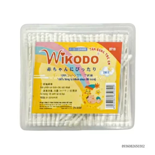 Bông Tăm Hộp Vuông Trẻ Em Wikodo