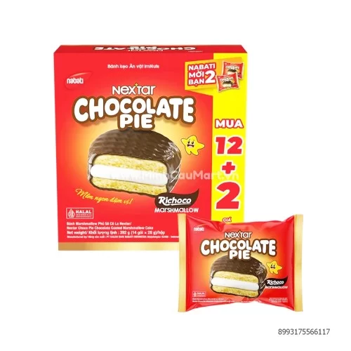 Bánh chocolate pie Nabati hộp 392g     
