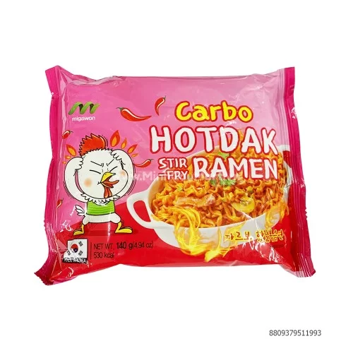 Mì xào cay vị gà kem carbo 140g                                                                                                                                                                                                                            Mì xào cay vị gà kem carbo 140g