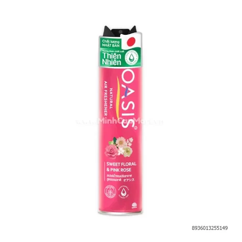 Xịt phòng OASIS hương hoa hồng 320ml   Xịt phòng OASIS hương hoa hồng 320ml