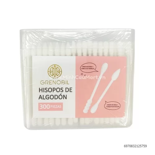 Tăm bông Grenobil thân giấy Y34 hộp 300                                                                                                                                                                                                                    Tăm bông Grenobil thân giấy Y34 hộp 300