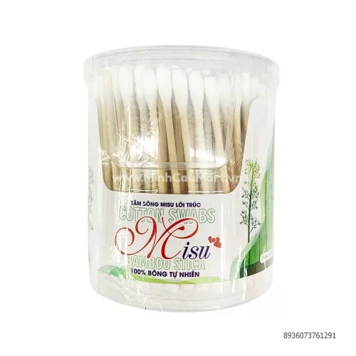 Tăm bông Misu lõi trÚc hộp 200q        