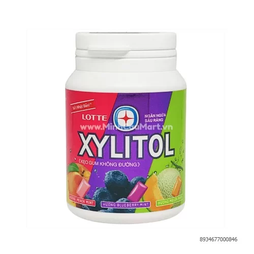 Kẹo Gum Xylitol vị trái cây tổng hợp hũ 58Gr 