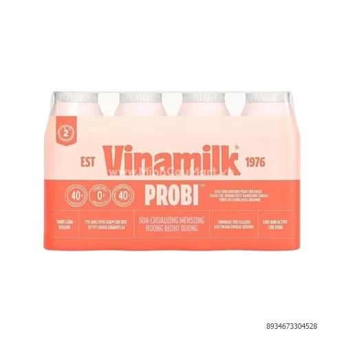 Sữa chua uống Probi Vinamilk hương đào ít đường 130ml (4hộp/vỉ ) 