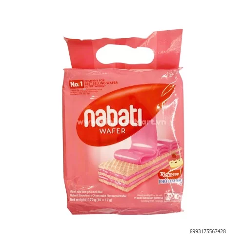 Bánh kem xốp Nabati bịch 170g                                                                                                                                                                                                                              Bánh kem xốp Nabati bịch 170g