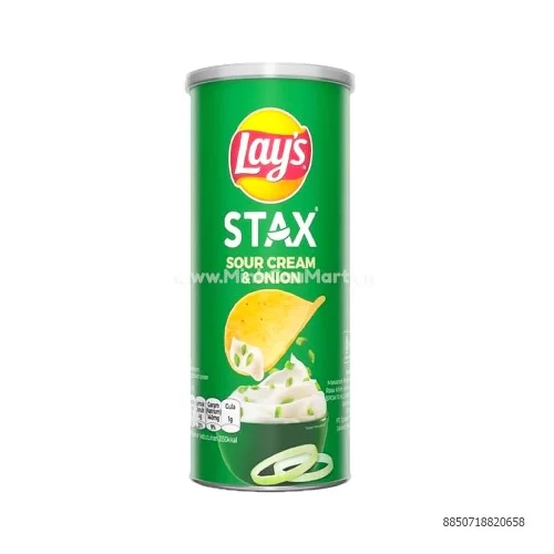 Khoai tây Ống Lays vị kem chua hành tây 150g   Khoai tây Ống Lays vị kem chua hành tây 150g