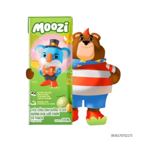 Thức uống dinh dưỡng Từ sữa có thạch hương dưa lưới + thơm Moozi 170ml Thức uống dinh dưỡng Từ sữa có thạch hương dưa lưới + thơm Moozi 170ml