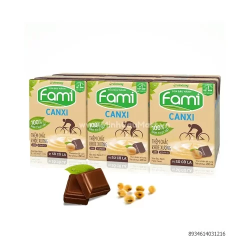 Sữa Đậu Nành Fami Canxi Vị Socola 200ML Sữa Đậu Nành Fami Canxi Vị Socola 200ML