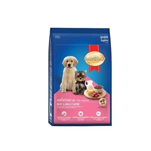 Thức ăn chó con vị thịt bò và sữa Smart heart puppy 400g 