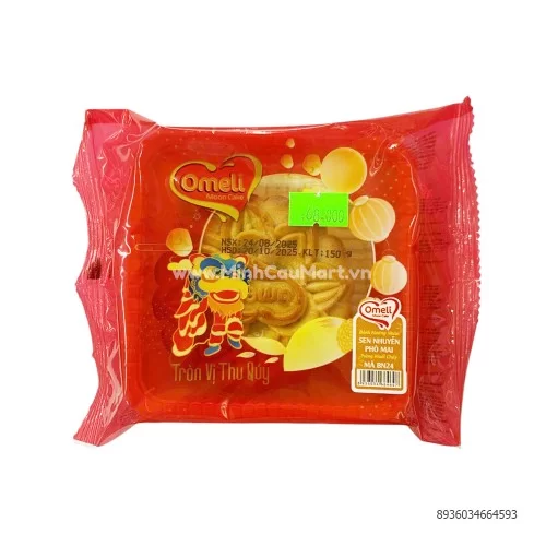 Bánh nướng nhân sen nhuyễn phô mai trứng muối Omeli 150g     Bánh nướng nhân sen nhuyễn phô mai trứng muối Omeli 150g