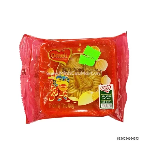 Bánh nướng nhân đậu xanh phô mai trứng muối Omeli 150g    Bánh nướng nhân đậu xanh phô mai trứng muối Omeli 150g