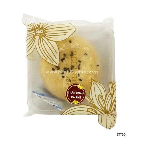 Bánh trung thu Minh Cầu 3Q nhân trân châu cà phê 100g   Bánh trung thu Minh Cầu 3Q nhân trân châu cà phê 100g