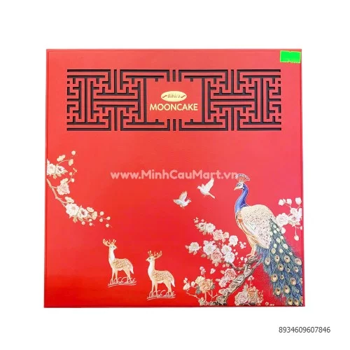 Bánh trung thu Bách Nguyệt đỏ Bibica 600g   Bánh trung thu Bách Nguyệt đỏ Bibica 600g
