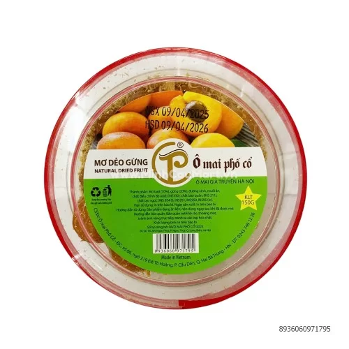 Mơ dẻo gừng - Ô mai phố cổ 150gr Mơ dẻo gừng - Ô mai phố cổ 150gr