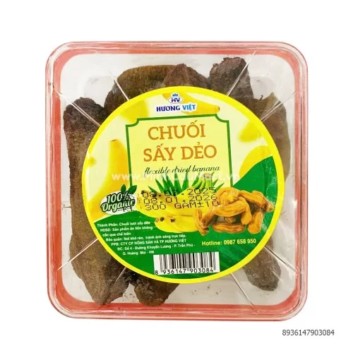 Chuối sấy dẻo Hương Việt  Chuối sấy dẻo Hương Việt