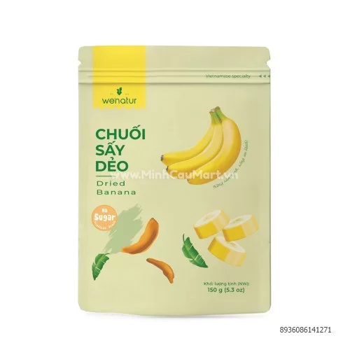 ChuỐi sấy dẻo Wenatur gói 150g  ChuỐi sấy dẻo Wenatur gói 150g