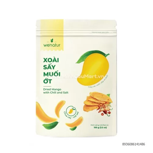 Xoài sấy muối ớt gói 100g   Xoài sấy muối ớt gói 100g