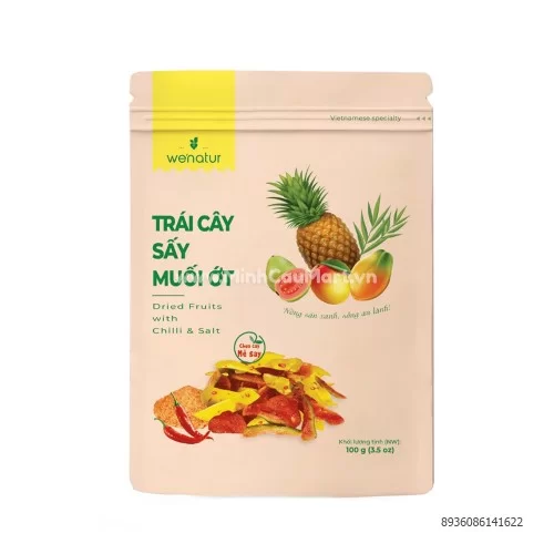 Trái cây sấy dẻo muối ớt 100g  Trái cây sấy dẻo muối ớt 100g