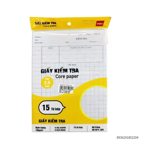 Giấy kiểm tra 4 ô ly 170*24