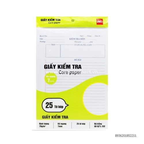 Giấy kiểm tra kẻ ngang 175*250 CN602       