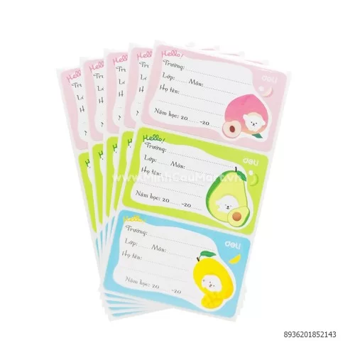 Nhãn vở 8*5-15 chiếc/túi 905 