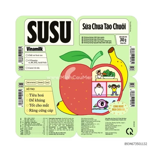 SCA Susu Vinamilk 60g vị Táo Chuối 60g             SCA Susu Vinamilk 60g vị Táo Chuối 60g