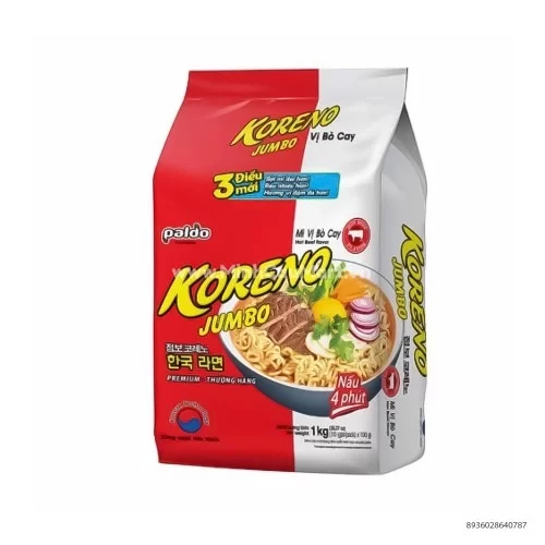 Mỳ Koreno Jumbo Vị Bò Cay 1 Kg