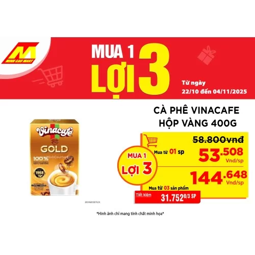 Cà Phê Vinacafe Hộp Vàng 400G Cà Phê Vinacafe Hộp Vàng 400G