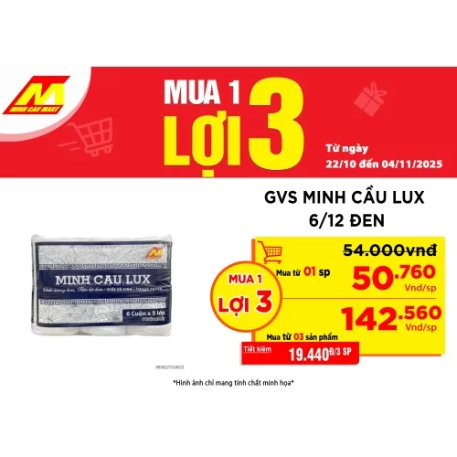 Giấy Vệ Sinh Minh Cầu Lux Xanh Than 6 Cuộn * 5 Lớp Giấy Vệ Sinh Minh Cầu Lux Xanh Than 6 Cuộn * 5 Lớp