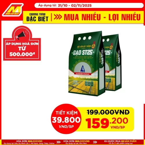 Gạo ST 25 Sóc Trăng 5KG Gạo ST 25 Sóc Trăng 5KG