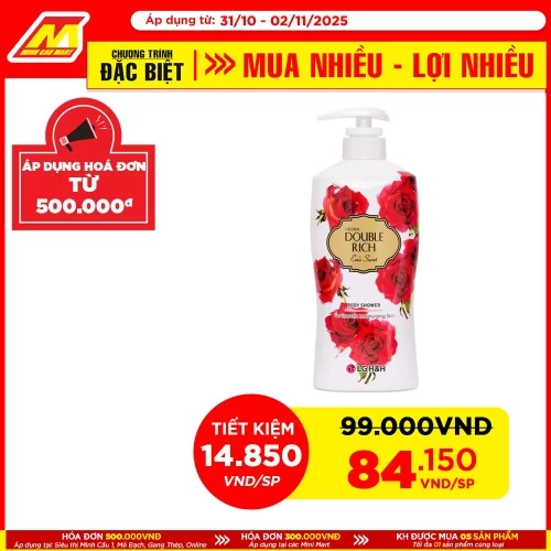 Sữa Tắm Double Rich Hoa Hồng 550g Sữa Tắm Double Rich Hoa Hồng 550g