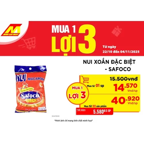 NUI Rau Củ (Nơ tròn) 200G - SAFOCO  NUI Rau Củ (Nơ tròn) 200G - SAFOCO