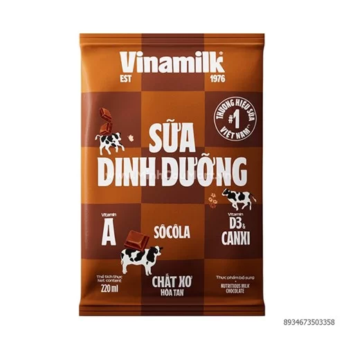 Sữa Tươi Vinamilk Bịch 220ml Hương Socola 