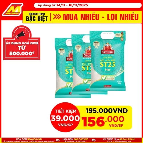 Gạo thơm dẻo ST25 Plus 5kg