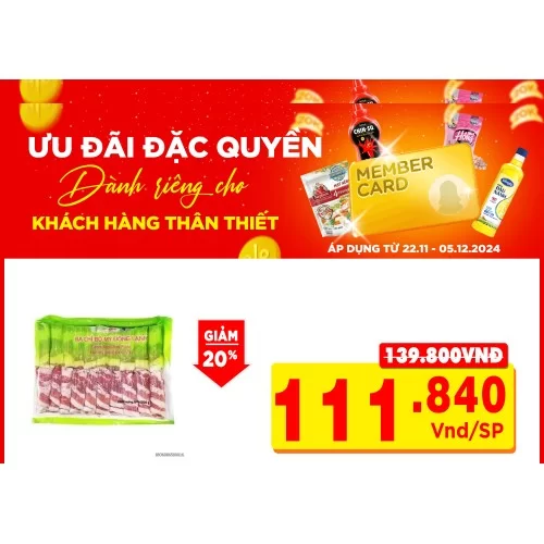 Ba Chỉ Bò Nhập Khẩu Mỹ 500Gr