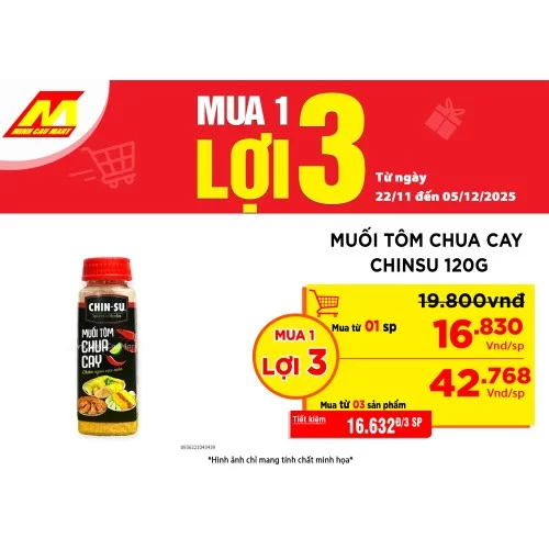 Muối tôm chua cay Chinsu 120g                                                                                                                                                                                                                             