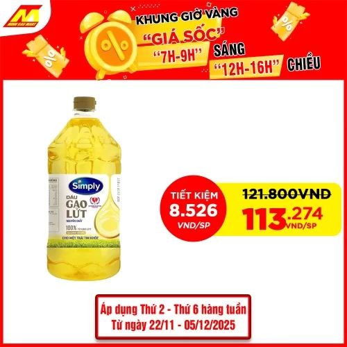 Dầu Gạo Nguyên Chất Simply 2L