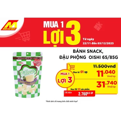 Bánh snack oishi sữa dừa 100g 