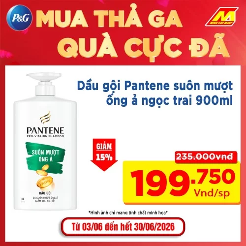 Dầu Gội Pantene Suôn Mượt Óng Ả 900g
