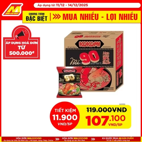 Thùng mì kokomi 90 new 30goi/thung