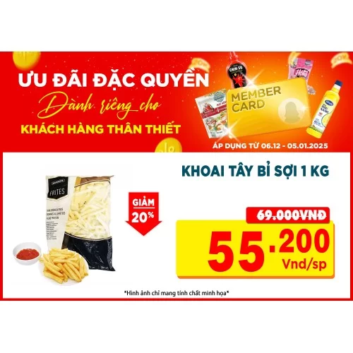 Khoai tây bỉ sợi 1 kg