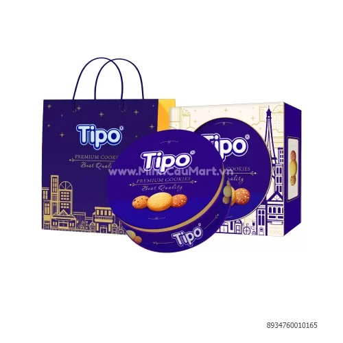Bánh Tipo Cookies 330Gr Hộp Thiếc Xanh