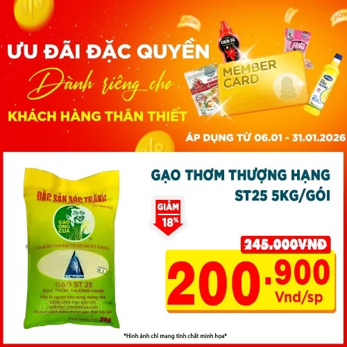 Gạo Thơm Thượng Hạng ST25 5kg