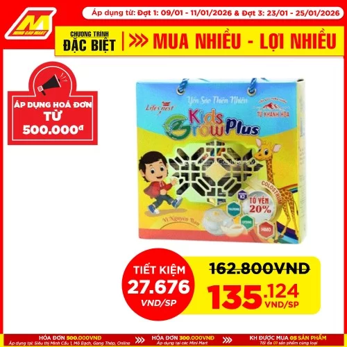 Yến sào Lifenest KidsGrown Plus 20%