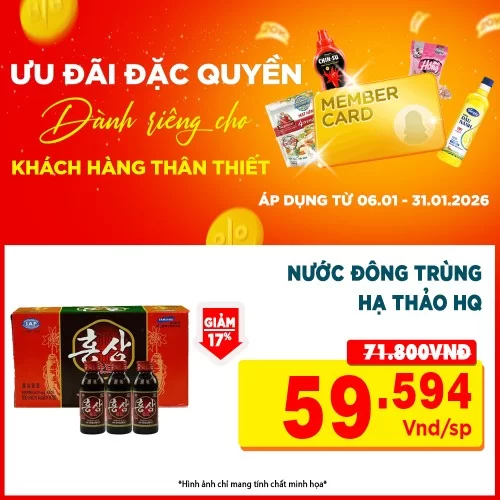 Nước Uống Hồng Sâm Hàn Quốc 10 chai/hộp