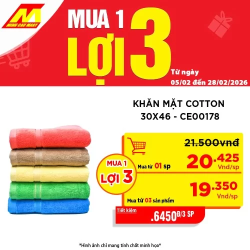 Khăn mặt cotton 30X46 - CE00178                                                                                                                                                                                                                           