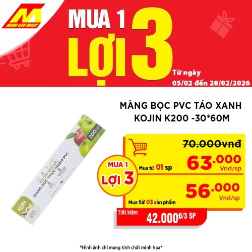 Màng Bọc Thực Phẩm Táo Xanh Kojin Wrap 200 30*60m