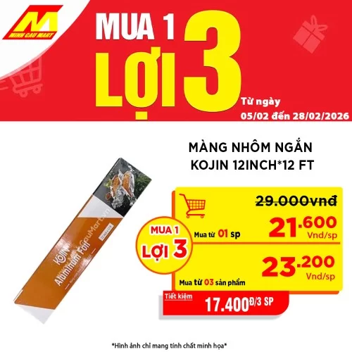 Màng nhôm ngắn Kojin 12inch*12 ft